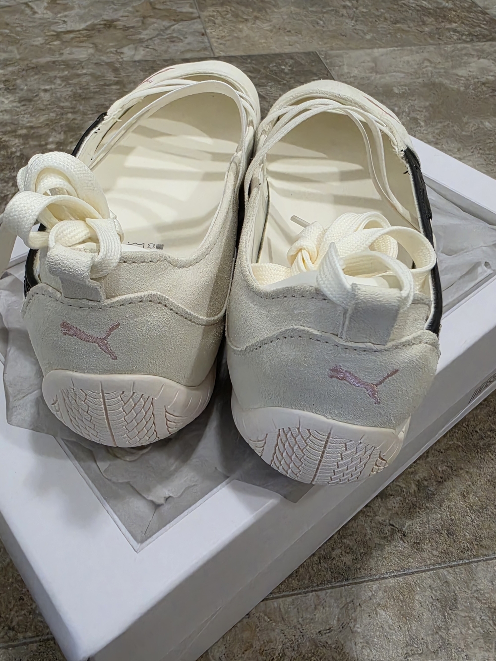 PUMA x ROSÉ Speedcat Ballet SD – Warm White/Black/Frosty Pink (Women's Size 9) - Picture 6 of 14